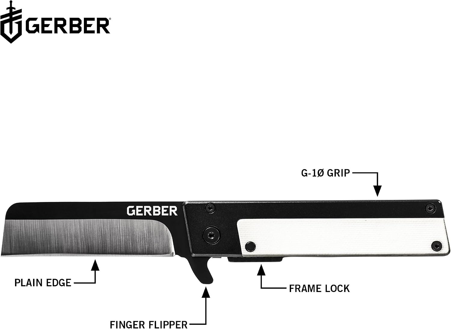 image:imageGerber Quadrant EDC Folding Pocket Knife wClip Plain Edge Blade BambooWhite