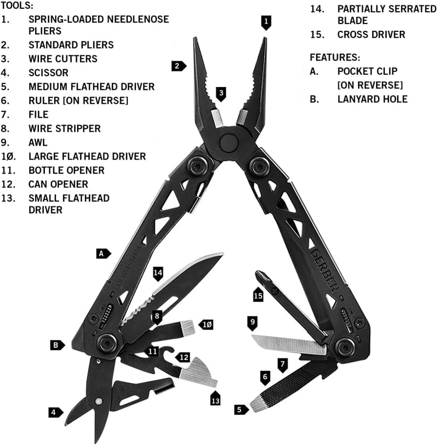 image:imageGerber Suspension NXT 15in1 Multitool Pliers EDC Knife Stainless SteelBlack
