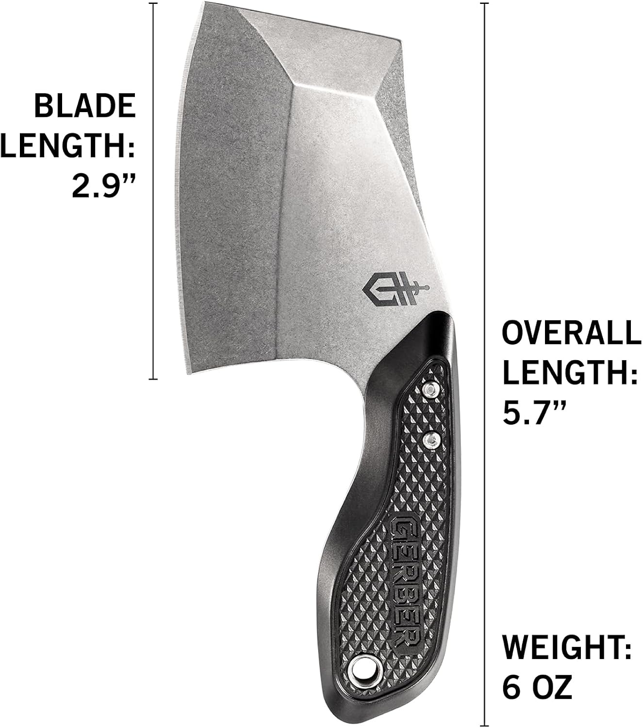 image:imageGerber TRITip Mini Cleaver Fixed Blade Bushcraft Knife Molle Sheath GreenBlack
