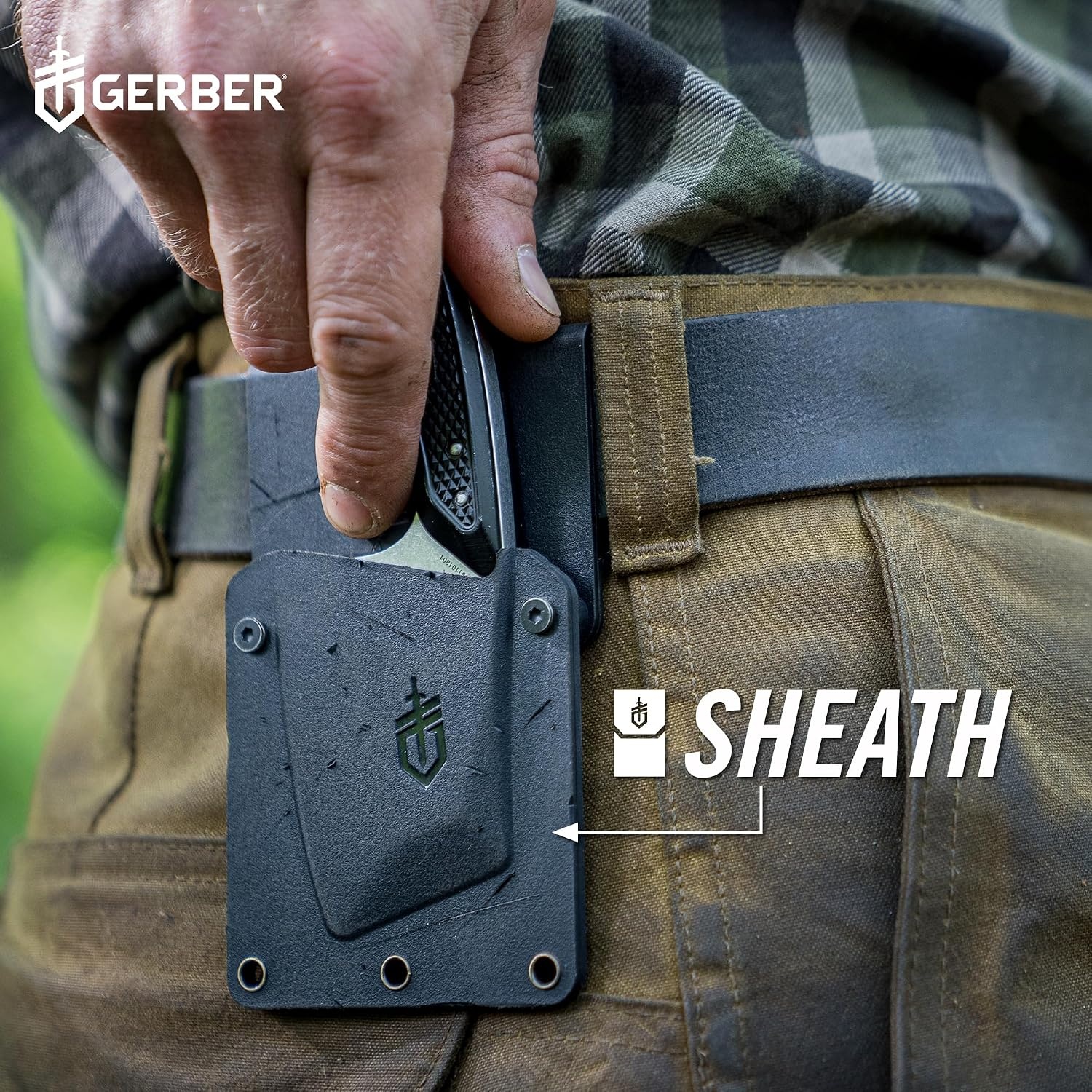 image:imageGerber TRITip Mini Cleaver Fixed Blade Bushcraft Knife Molle Sheath GreenBlack