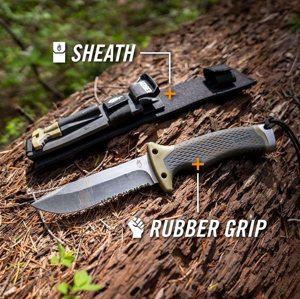 image:imageGerber Ultimate Fixed Blade Knife wSheath Knife Sharpener Ferro Rod48