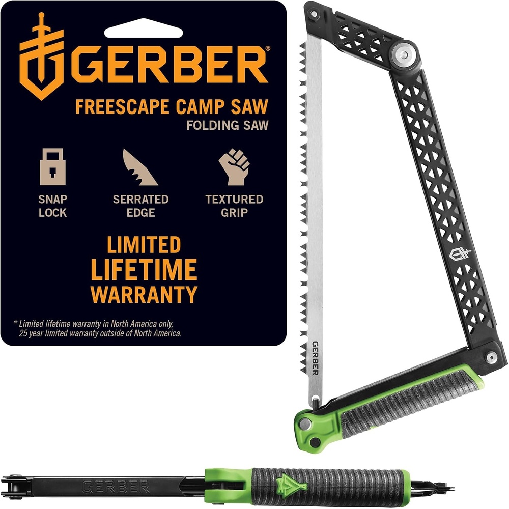 image:imageGerber Freescape Camp Saw Folding Hand Saw for Backpacking Hiking Camping Pruning and Bushcraft 12 Blade