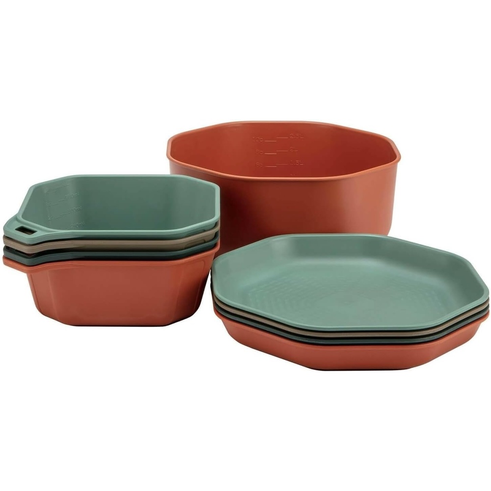 image:imageGerber Gear ComplEAT Tableware Set 9Piece Camp Plates amp BowlsTableware Set