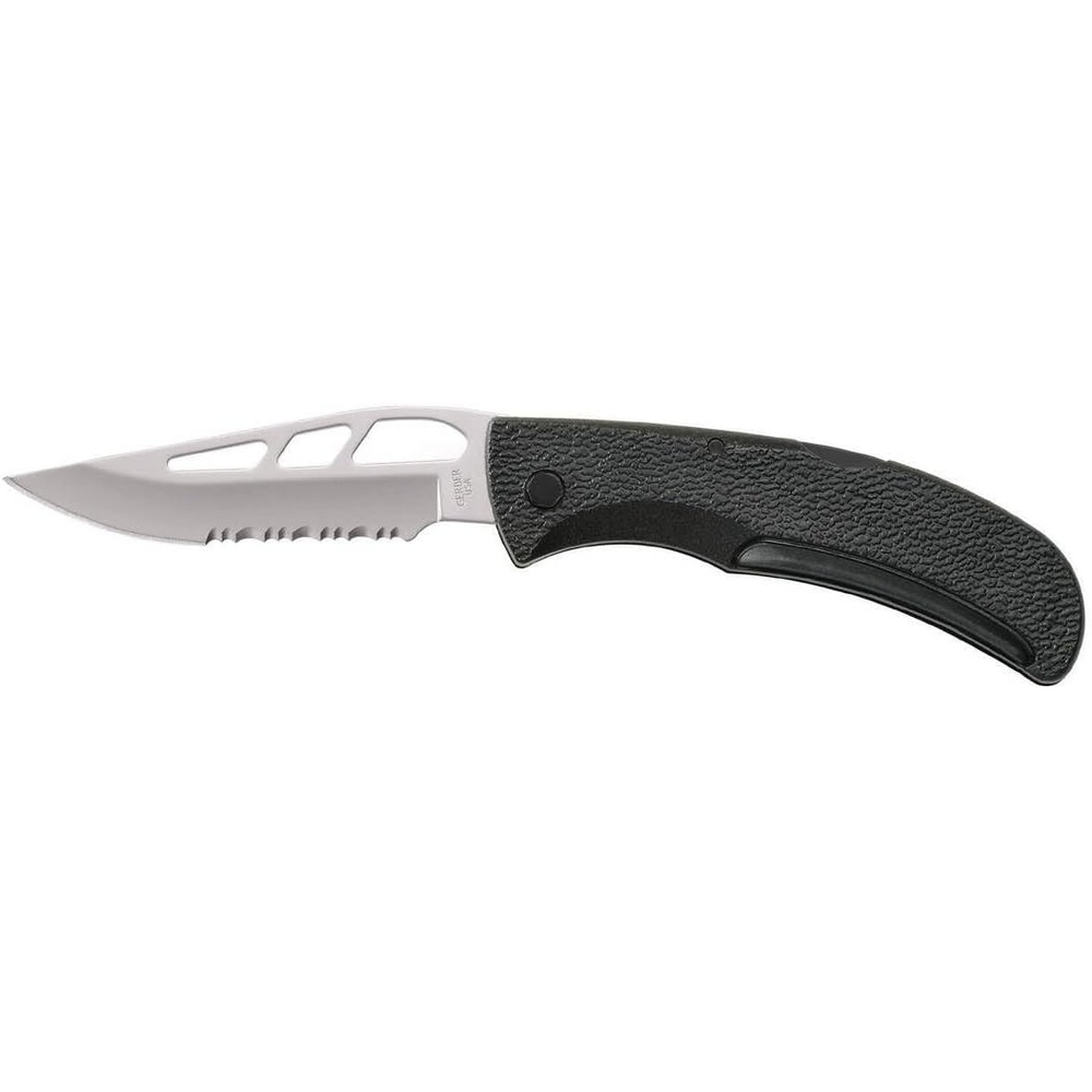 image:imageGerber Gear EZ Out Skeleton Knife Made in USA EDC Stainless Steel Folding Knife with Serrated Edge Black