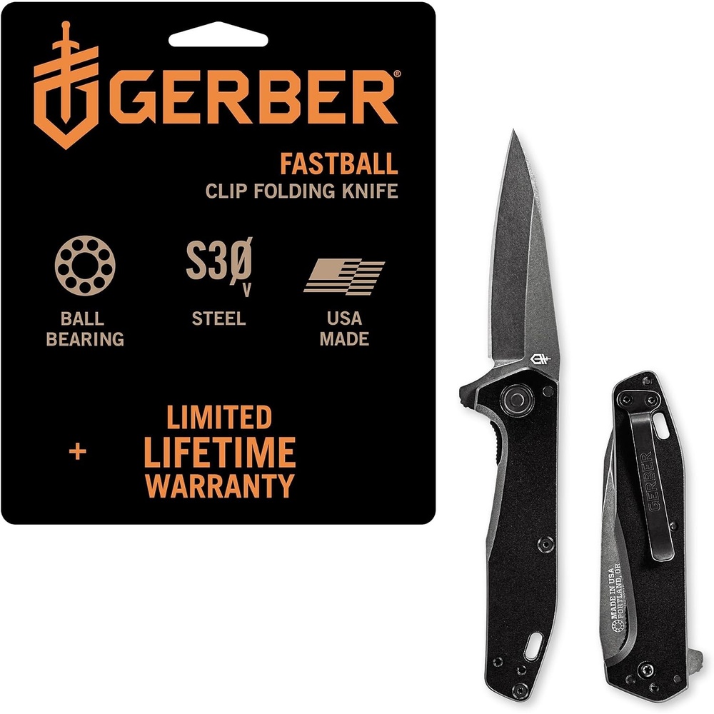 image:imageGerber Gear Fastball  Wharncliffe EDC Folding Pocket Knife BlackBlack