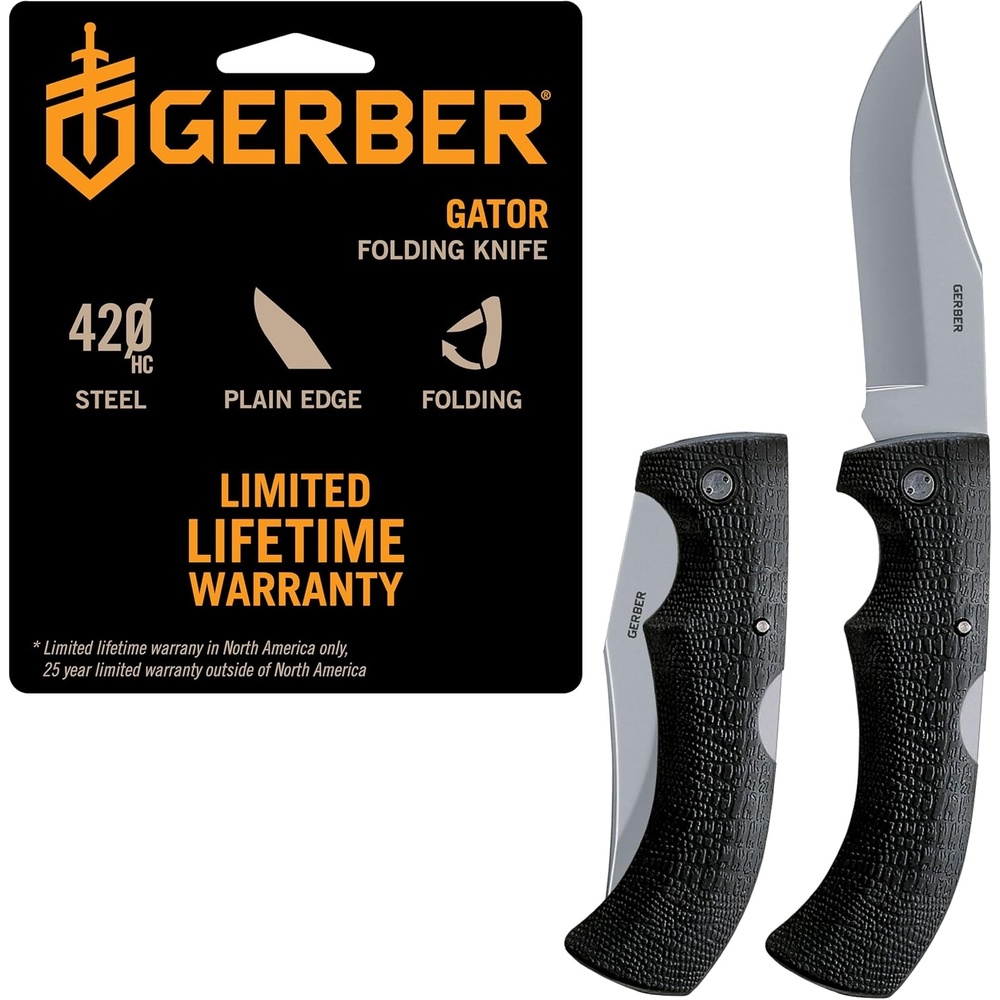 image:imageGerber Gear Gator 375 In Clip Point EDC Folding Pocket Knife Black