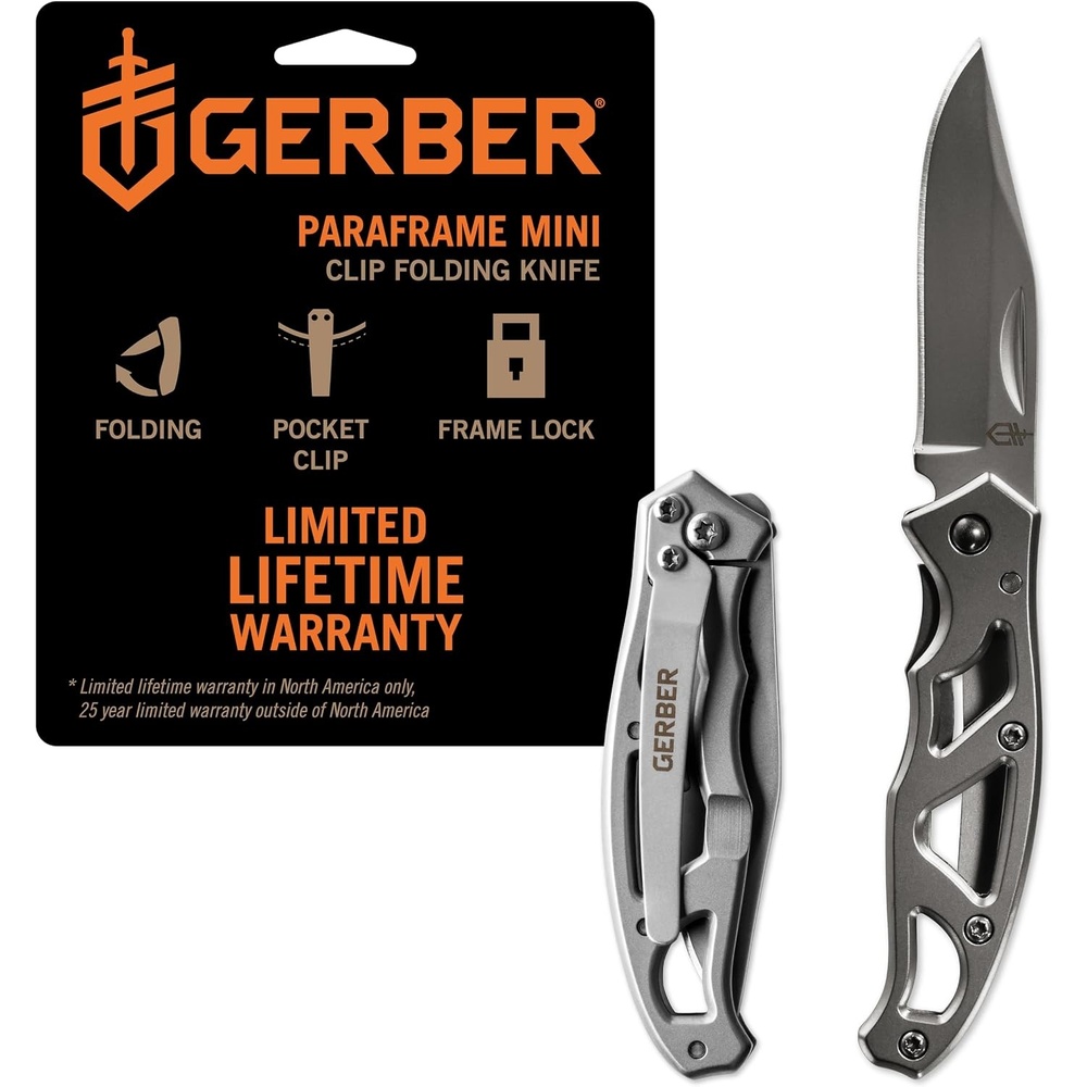 image:imageGerber Gear Paraframe II EDC Folding Pocket Knife 35 Tanto Point Serrated Edge with Safety Frame Lock Black22