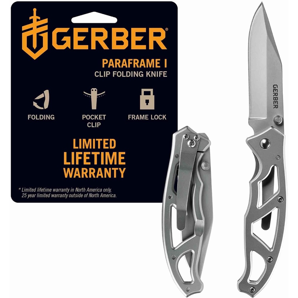 image:imageGerber Gear Paraframe II EDC Folding Pocket Knife 35 Tanto Point Serrated Edge with Safety Frame Lock Black3