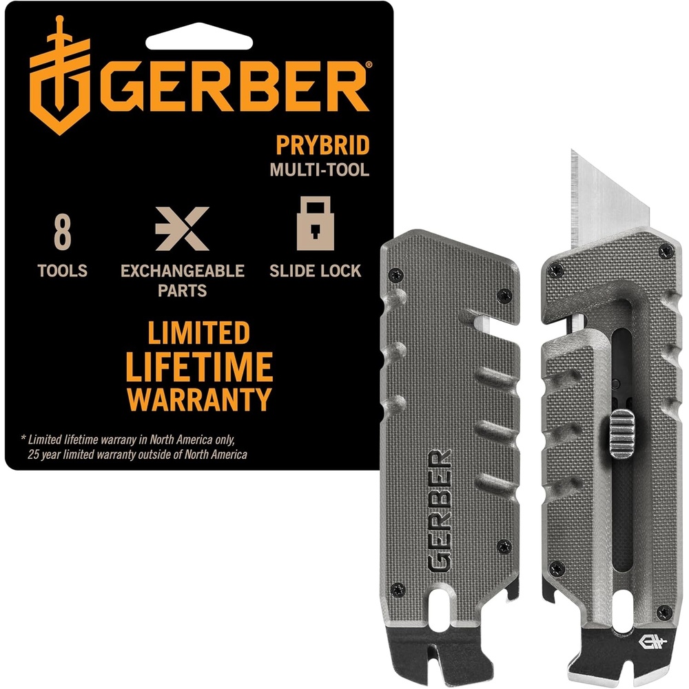 image:imageGerber Prybrid X EDC Pocket Knife Multitool with Bottle Opener GreenGrey G10 no Clip