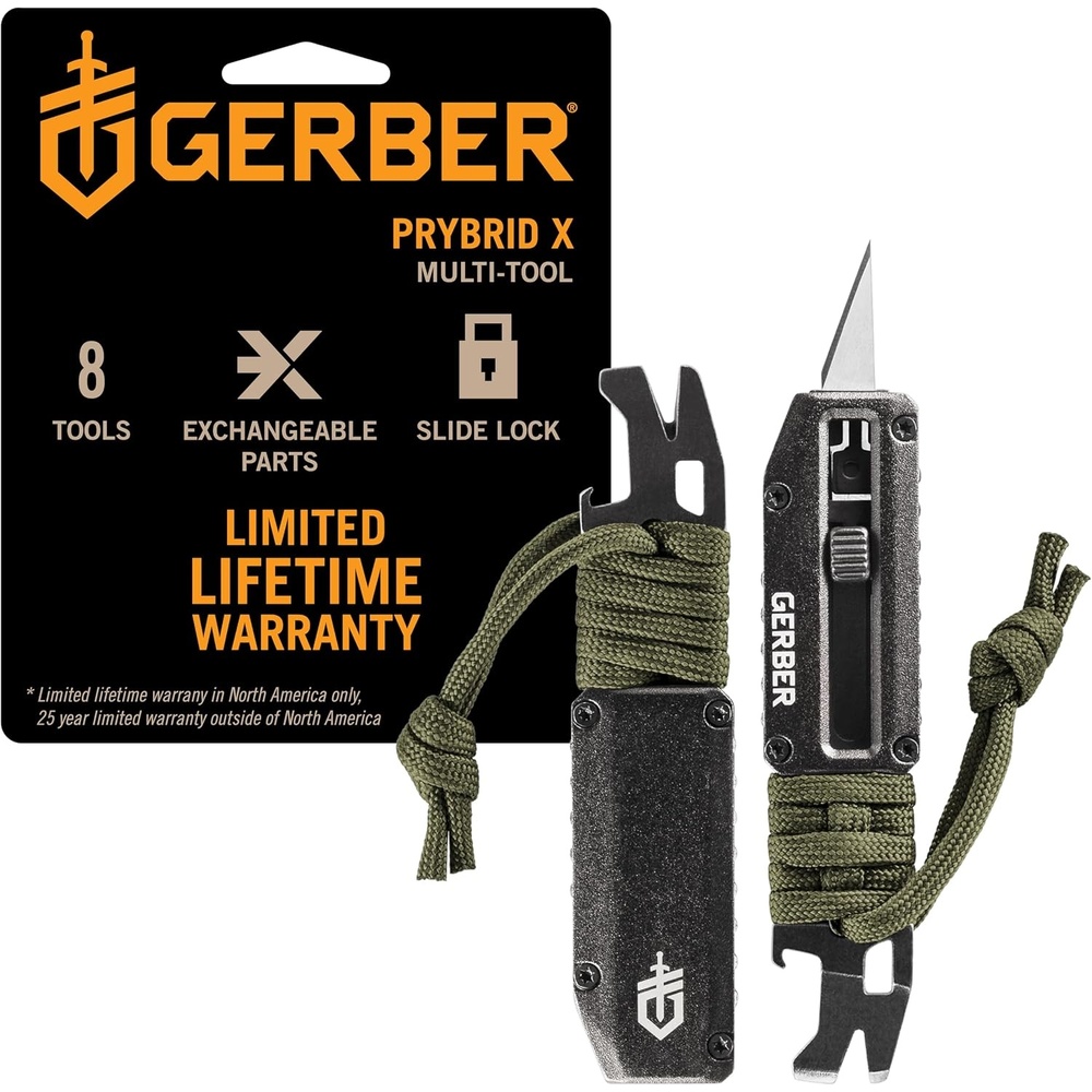 image:imageGerber Prybrid X EDC Pocket Knife Multitool with Bottle Opener GreenMultiTool ParacordGreen