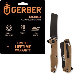 Gerber Gear Fastball – Wharncliffe EDC Folding Pocket Knife, Black(Coyote Brown)