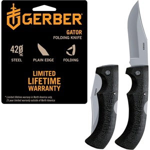 Gerber Gear Gator Pocket Knife – 3.76″ Plain Edge Folding Knife – EDC Gear and Equipment – Stainless Steel