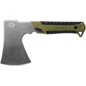 Gerber Gear Pack Hatchet – 3.5″ Steel Blade Axe with Full Tang – Survival, Bushcraft and Camping Gear – with Mountable Nylon Sheath – Sage Green(Sage Green)