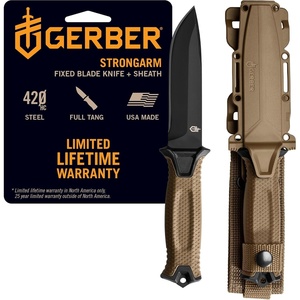 Gerber Gear Strongarm – Fixed Blade Tactical Knife for Survival Gear – Coyote Brown, Plain Edge(Plain Edge Brown)