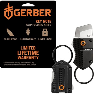 Gerber Key Note EDC Keychain Mini Pocket Knife, 1″ Plain Edge Blade, Black(Black (Pack of 12))