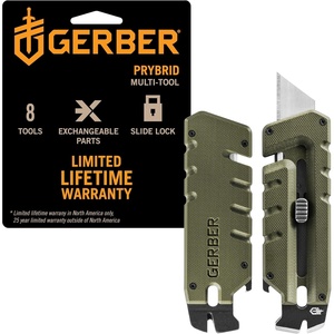 Gerber Prybrid X EDC Pocket Knife Multitool with Bottle Opener, Green(Green G10 no Clip)
