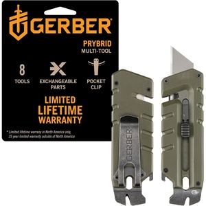 Gerber Prybrid X EDC Pocket Knife Multitool with Bottle Opener, Green(Green G10 with Clip)
