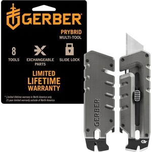 Gerber Prybrid X EDC Pocket Knife Multitool with Bottle Opener, Green(Grey G10 no Clip)