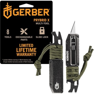 Gerber Prybrid X EDC Pocket Knife Multitool with Bottle Opener, Green(Multi-Tool & Paracord-Green)