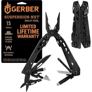 Gerber Suspension NXT 15-in-1 Multitool Pliers, EDC Knife, Stainless Steel(Black)