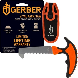 Gerber Vital Pack Compact Folding Saw for Camping and Survival with Sheath(3.6″)